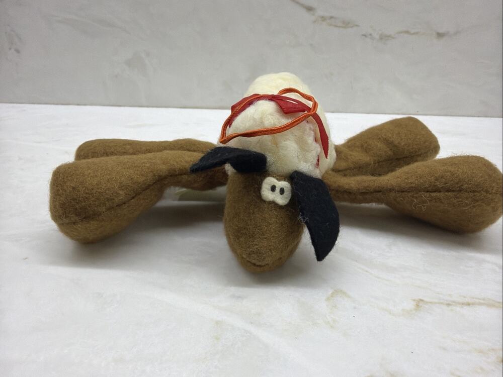 Vintage 1985 Hallmark Lamb Reindeer Plush Christmas Holiday Ornament EUC